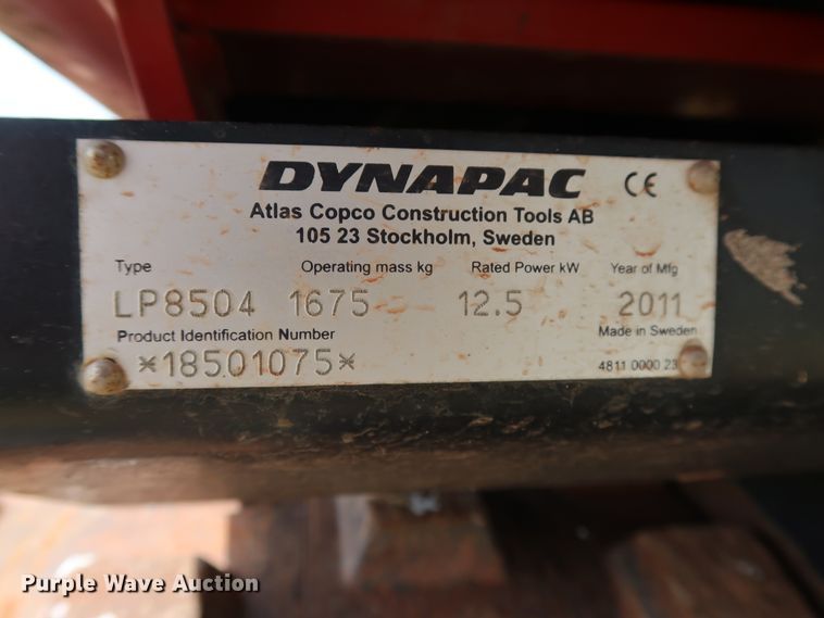 image for item FE9693 2011 Dynapac LP8504 trench compactor