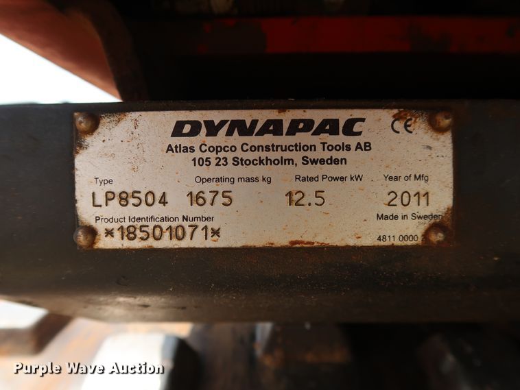 image for item FE9694 2011 Dynapac LP8504 trench compactor