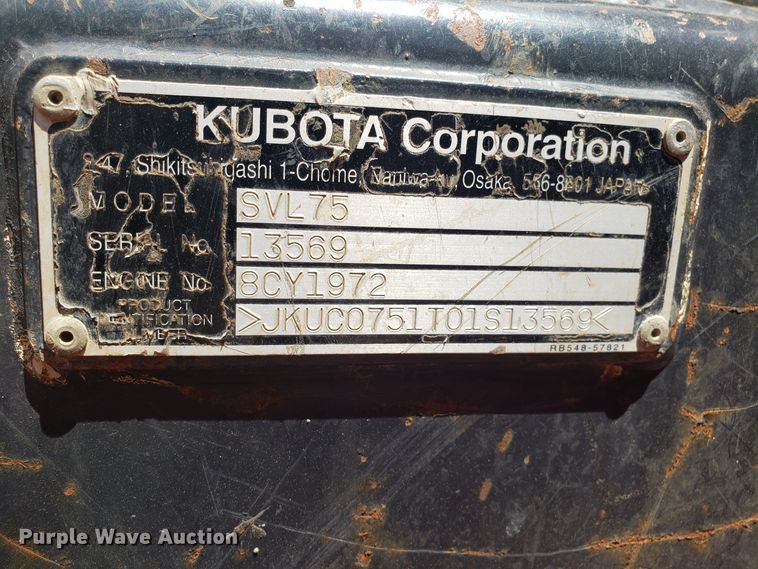 image for item FL9034 2013 Kubota SVL75 skid steer