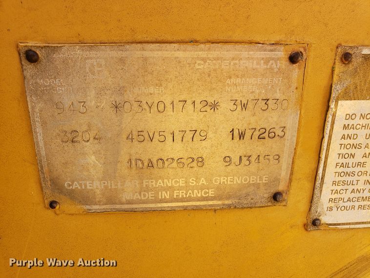 image for item GA9249 1986 Caterpillar 943 track loader