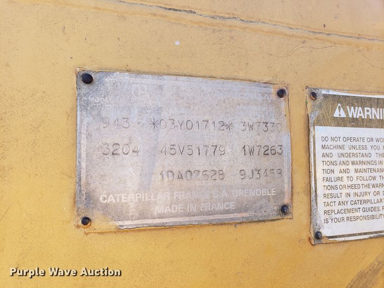 image for item GA9249 1986 Caterpillar 943 track loader