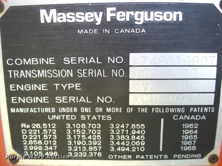 image for item DC5093 1985 Massey-Ferguson 860 combine