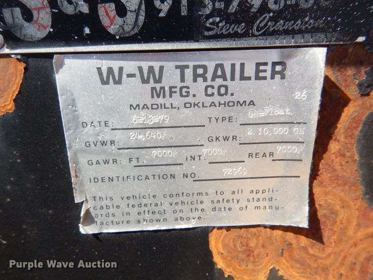image for item DC5095 1979 W-W flatbed trailer