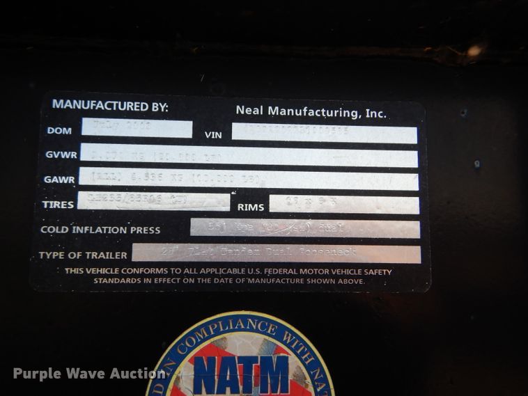 image for item DC5102 2003 Neal flatbed trailer with nurse tank