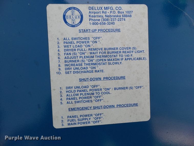 image for item DF0773 Delux DP9060 continuous flow grain dryer