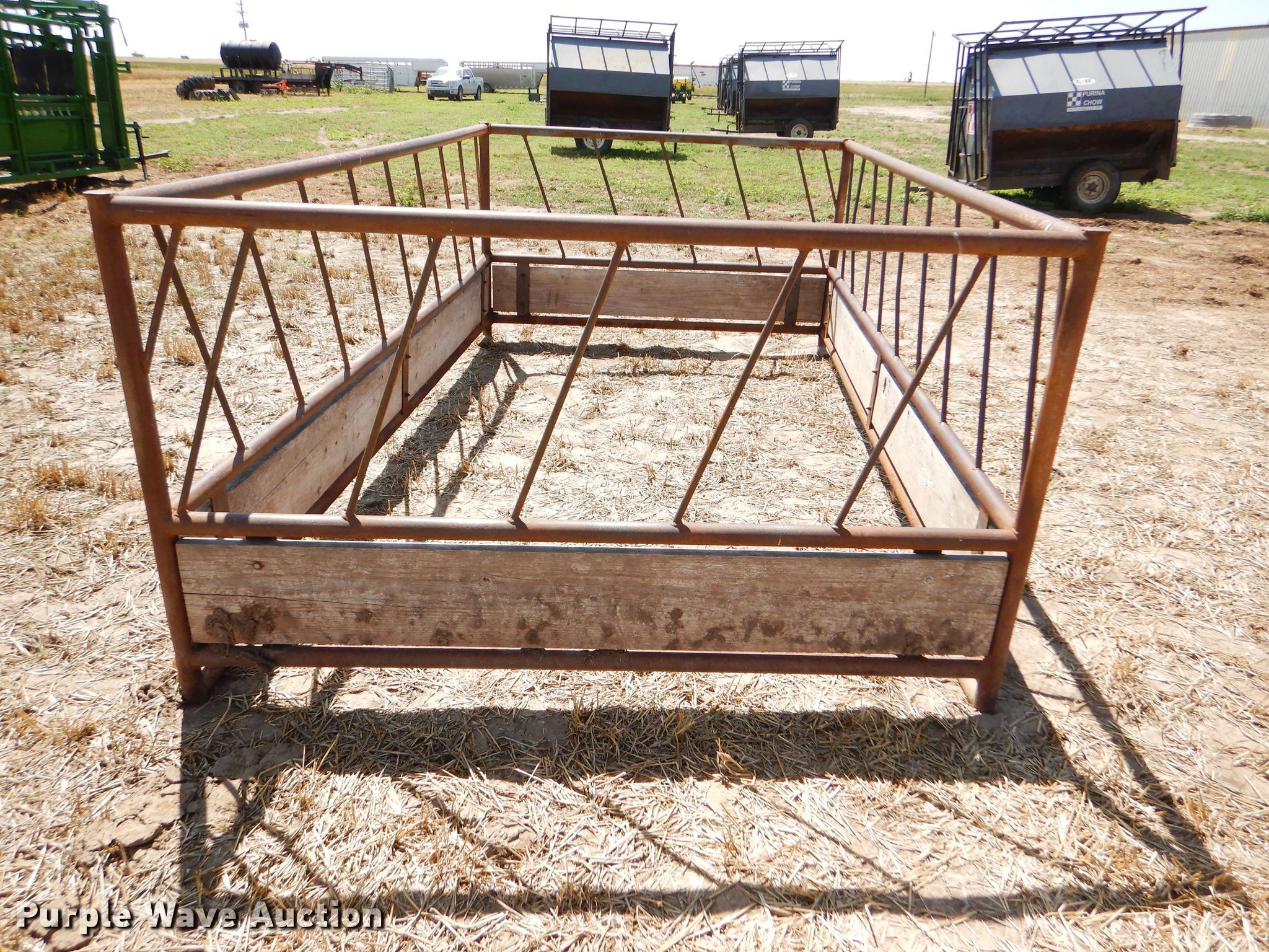 Steel hay bale feeder in Dighton, KS Item FY9518 sold Purple Wave