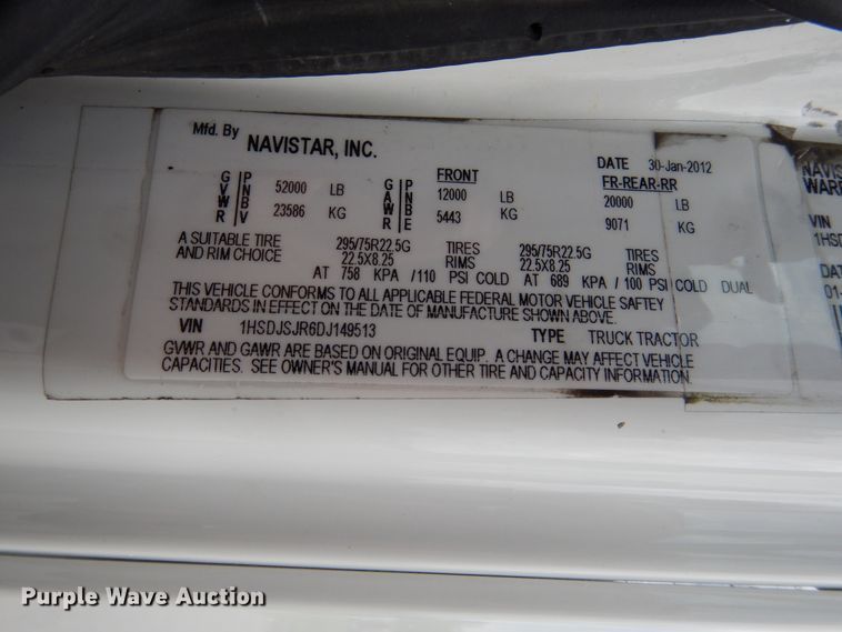 image for item DY9854 2013 International ProStar semi truck