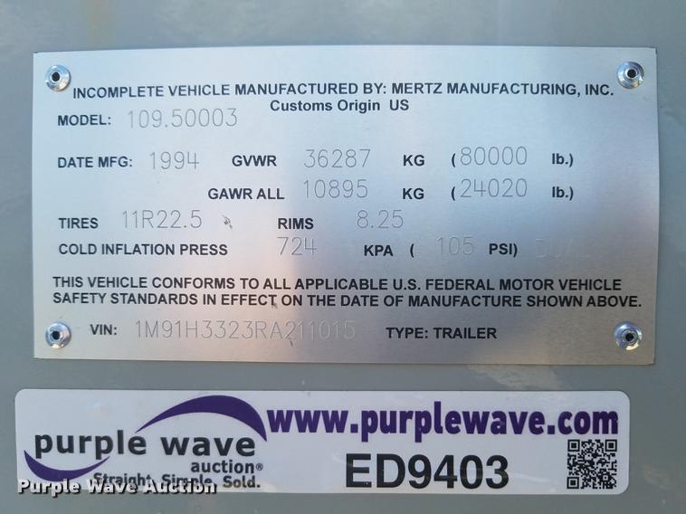 image for item ED9403 1994 Mertz blender trailer