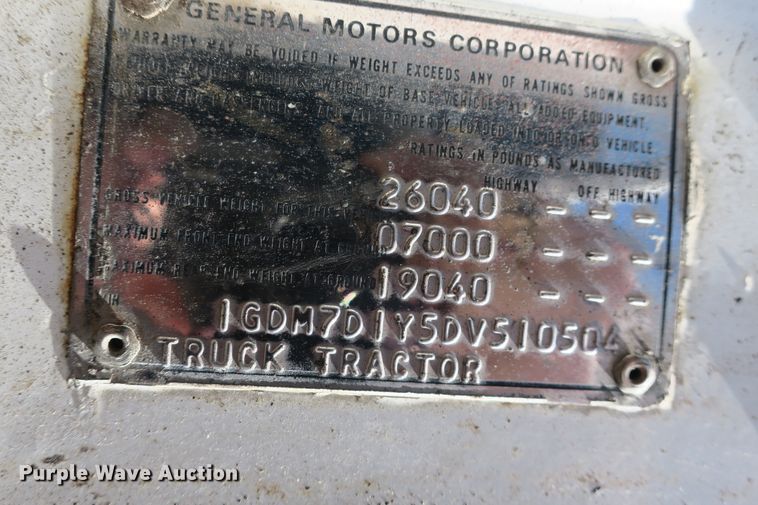 image for item DB10236 1983 GMC TopKick 7000 oil distributor truck