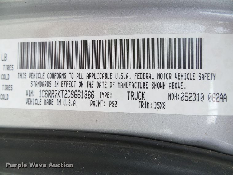 image for item DC5084 2013 Dodge Ram 1500 Crew Cab pickup truck