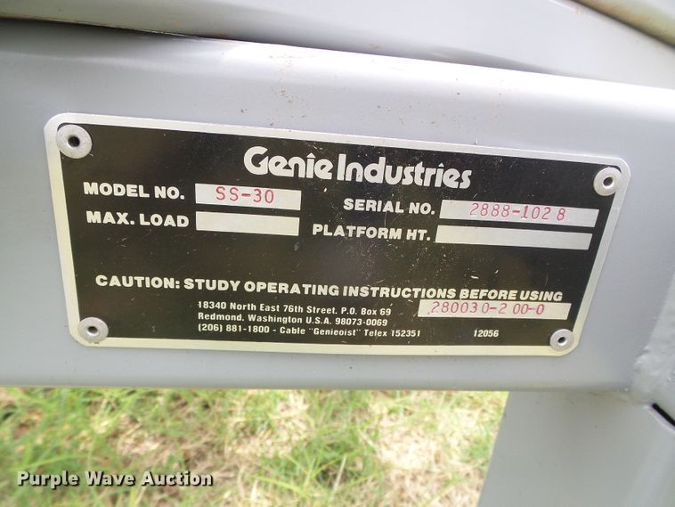 image for item DC5089 Genie SS-30 Super Straddler work platform