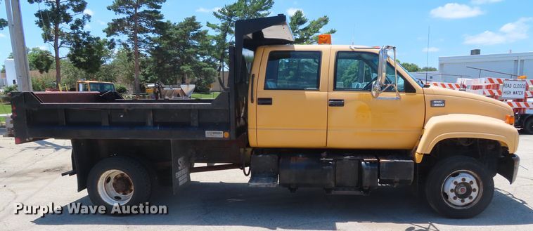 image for item DD6224 1997 GMC C6500 Crew Cab dump truck