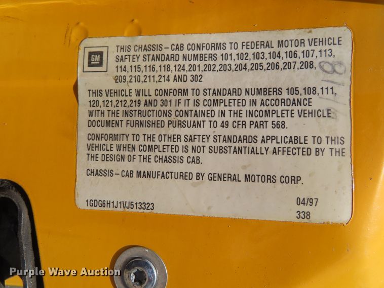 image for item DD6224 1997 GMC C6500 Crew Cab dump truck