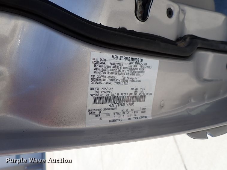 image for item DE5487 2008 Ford Crown Victoria Police Interceptor