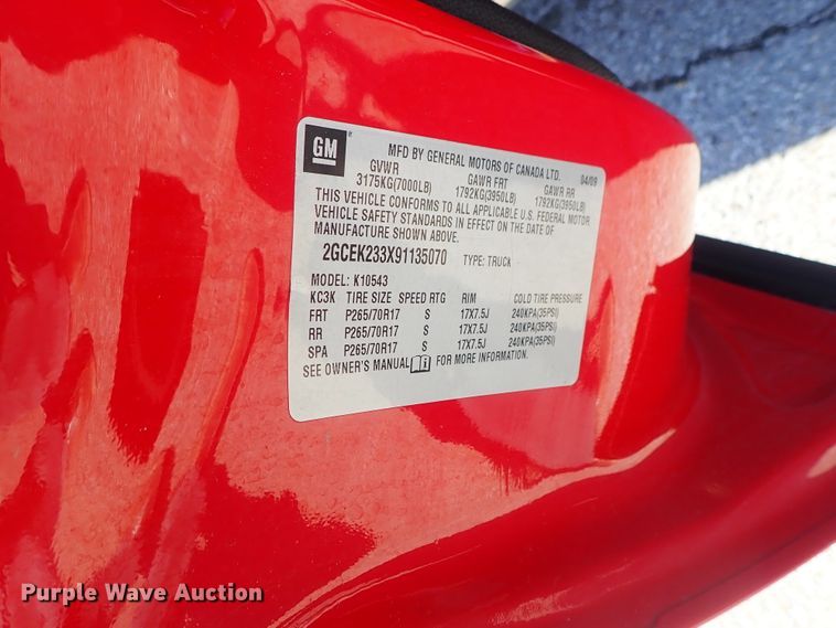 image for item DE5505 2009 Chevrolet Silverado 1500 pickup truck