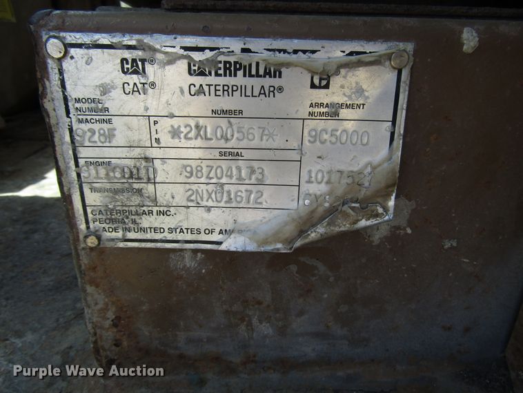 image for item DG1351 1994 Caterpillar 928F wheel loader