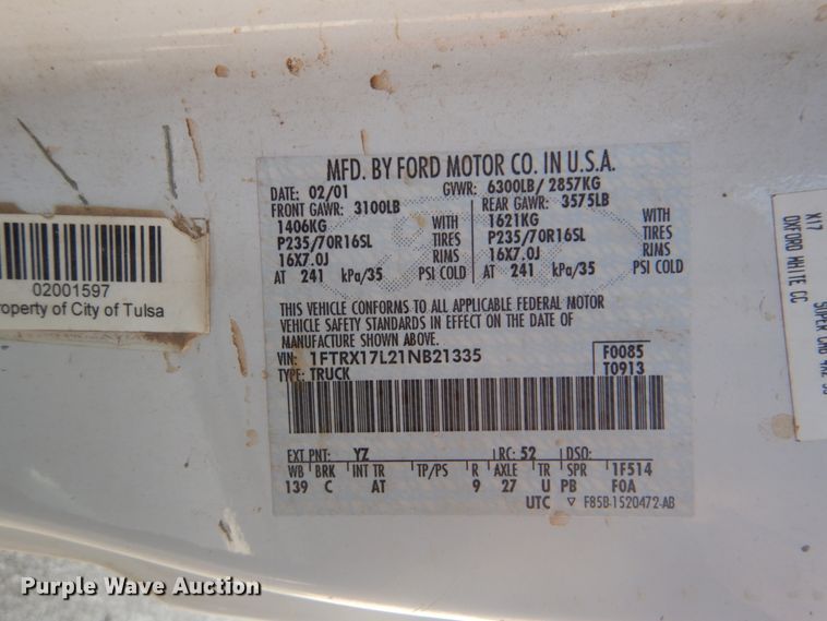 image for item DI2255 2001 Ford F150 SuperCab pickup truck