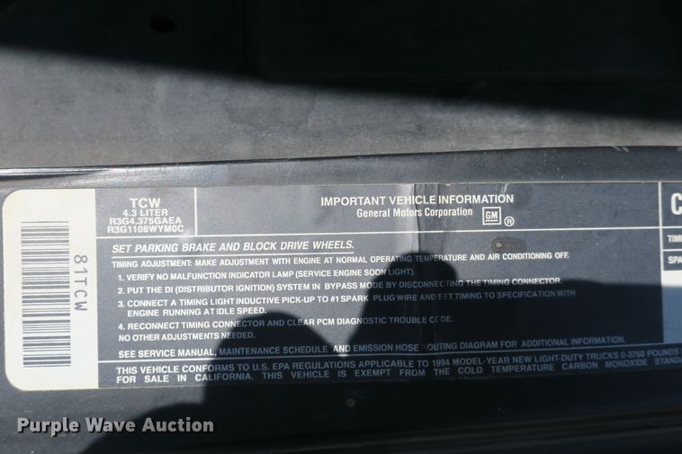 image for item EA9331 1994 Chevrolet S10 pickup truck