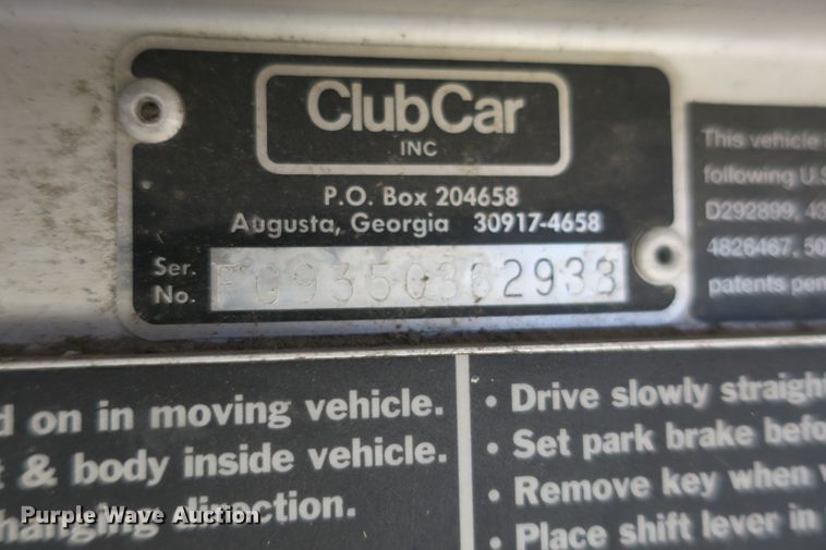 image for item EA9356 Club Car Carry All 1 utility vehicle