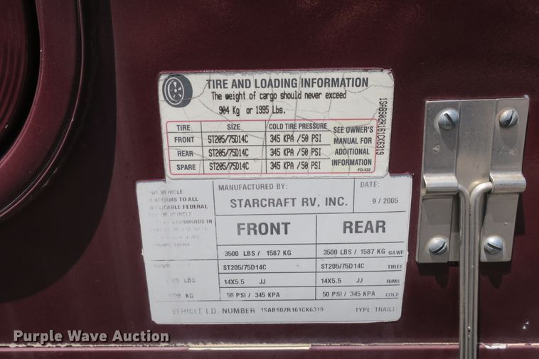 image for item EA9358 Starcraft camper