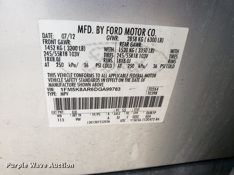 image for item ET9795 2013 Ford Explorer Police Interceptor SUV