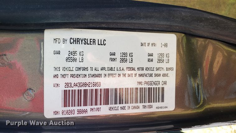image for item EU9821 2008 Dodge Charger