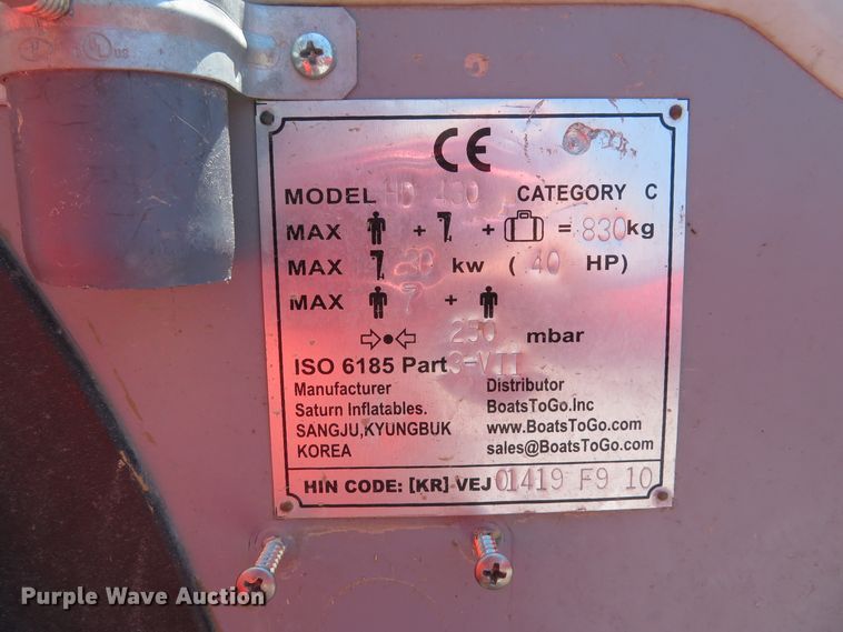 image for item EV9678 Saturn HD430 inflatable boat