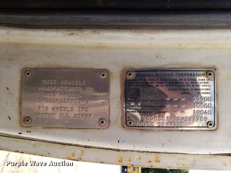 image for item FL9045 1983 GMC Brigadier Big Wheeler sewer tank truck