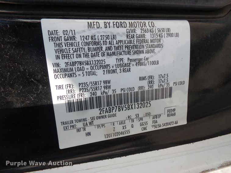 image for item FM9695 2011 Ford Crown Victoria Police Interceptor