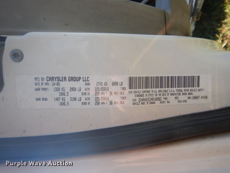 image for item FT9389 2010 Dodge Grand Caravan van