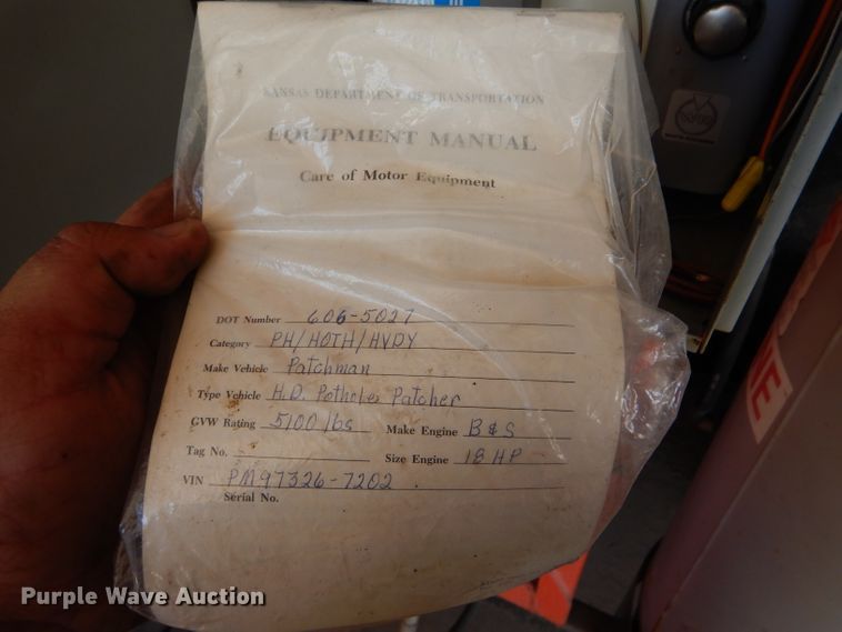 image for item FY9634 1997 Patchman 720 pothole patcher