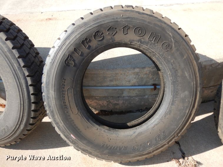 image for item GH9532 (3) Firestone 10R22.5 12PR recapped tires