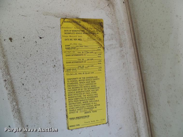 image for item DB2198 1993 Isuzu FTR dump flatbed truck