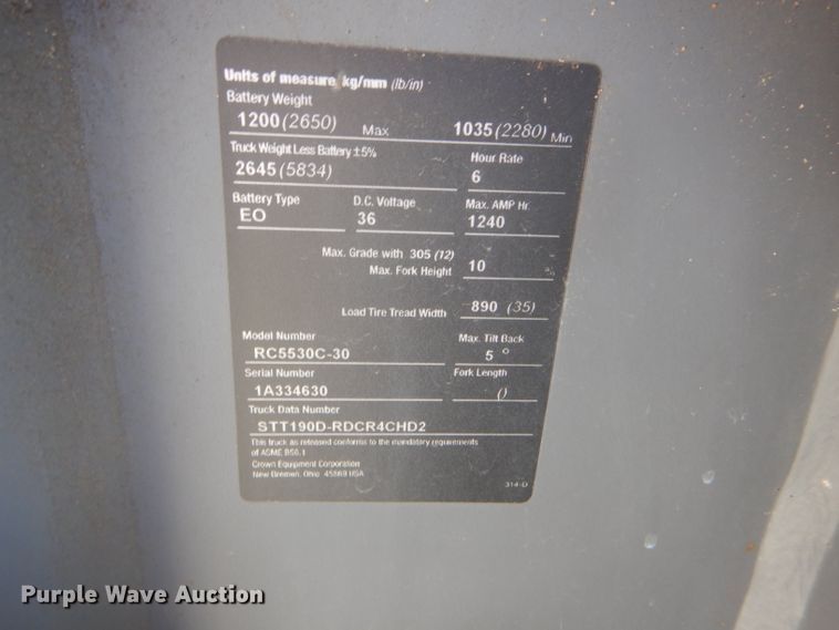 image for item DC5034 Crown RC5530-30 forklift