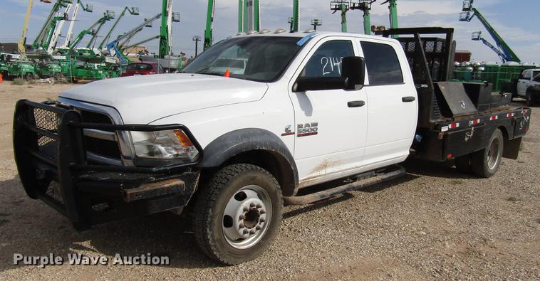image for item DD4409 2014 Dodge Ram 5500 Crew Cab flatbed truck