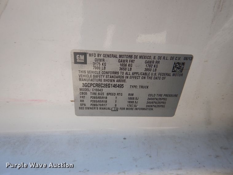 image for item DE4001 2014 Chevrolet Silverado 1500 Crew Cab pickup truck