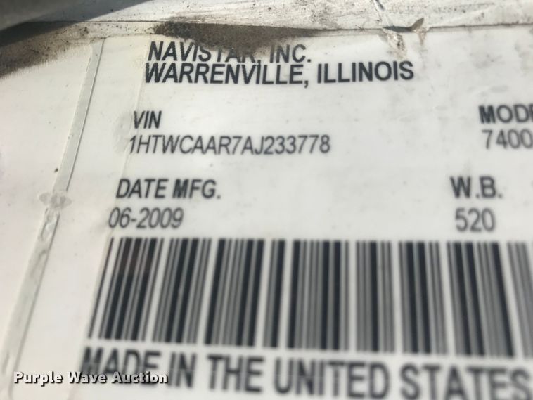 image for item DE7909 2010 International WorkStar 7300 refuse truck