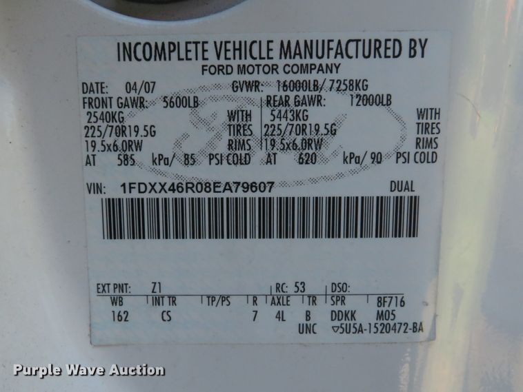 image for item DE8205 2008 Ford F450 Super Duty XL SuperCab utility truck