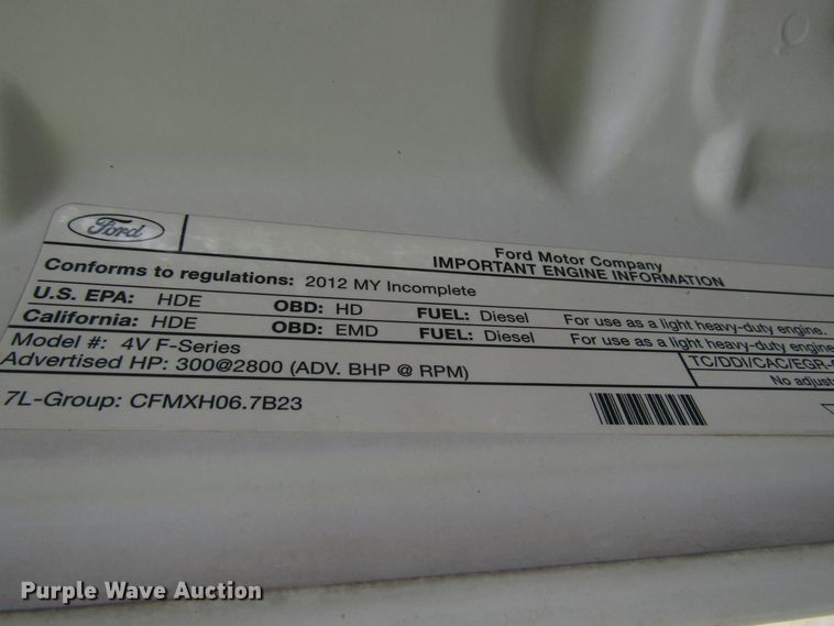 image for item DG1335 2012 Ford F550 service truck with crane