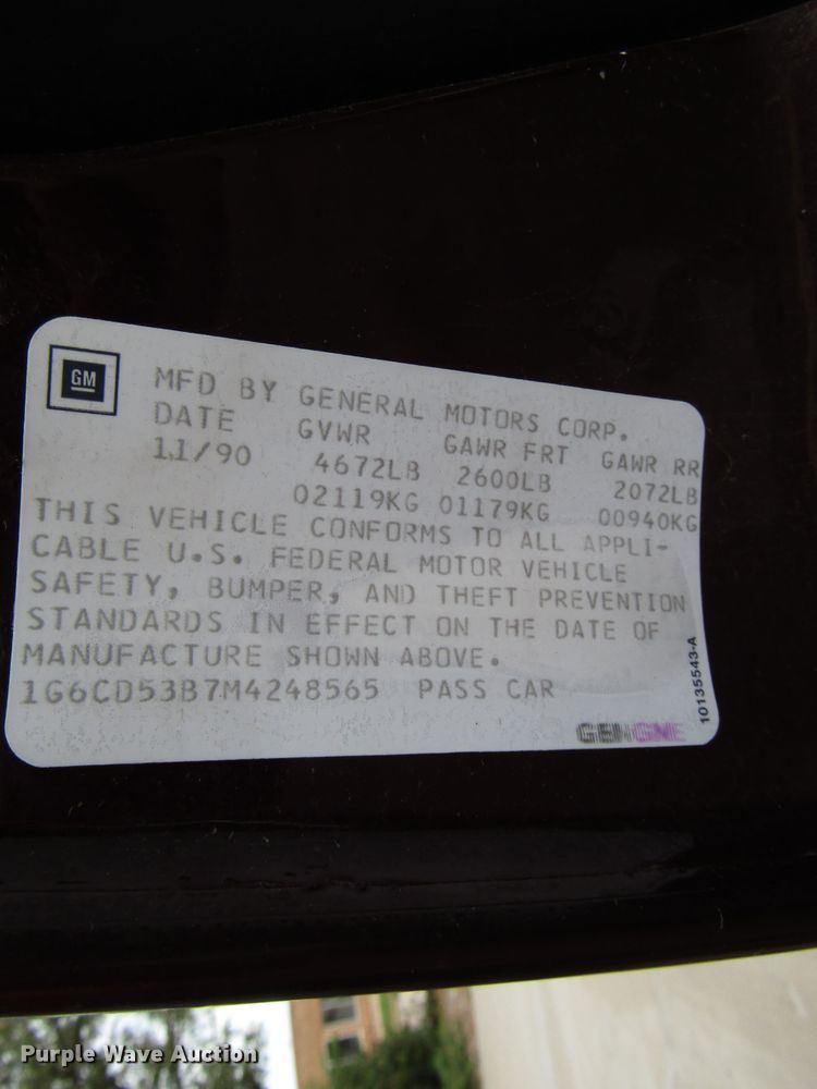 image for item DG1374 1991 Cadillac DeVille