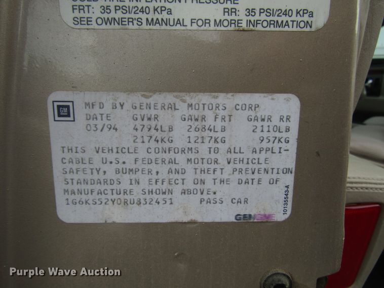 image for item DG1376 1994 Cadillac Seville