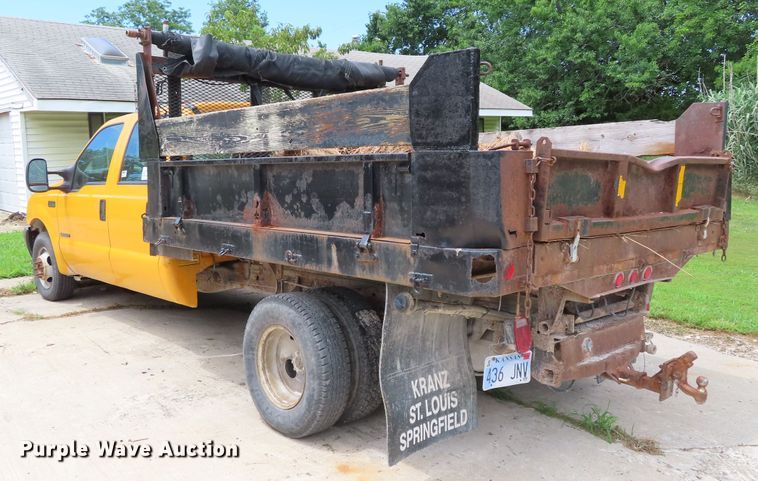 image for item DH0293 2001 Ford F350 Super Duty Crew Cab dump bed pickup truck