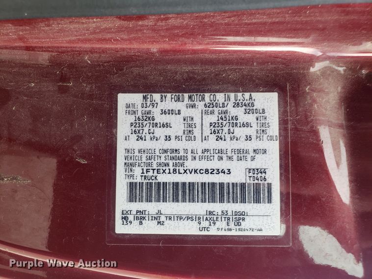 image for item DH4564 1997 Ford F150 SuperCab pickup truck