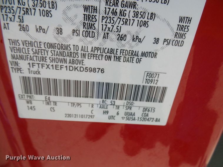 image for item DI0580 2013 Ford F150 SuperCab pickup truck