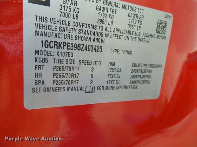 image for item DI0581 2011 Chevrolet Silverado 1500 Ext. Cab pickup truck