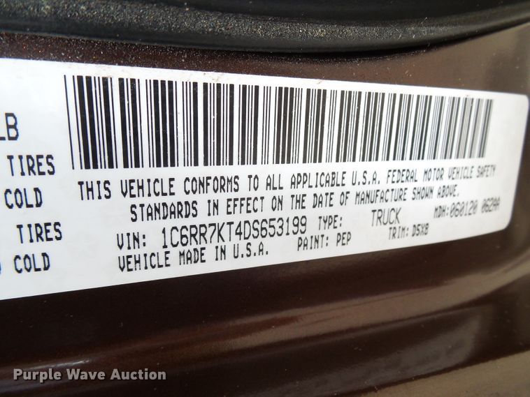 image for item DI0585 2013 Dodge Ram 1500 Crew Cab pickup truck