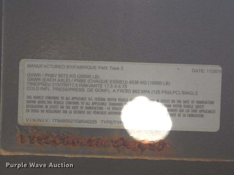 image for item ED9362 2016 Take 3 Powerlift car carrier trailer