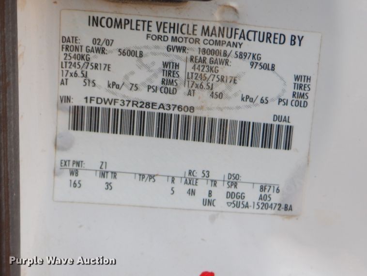 image for item FC9752 2008 Ford F350 Super Duty XL bale bed pickup truck