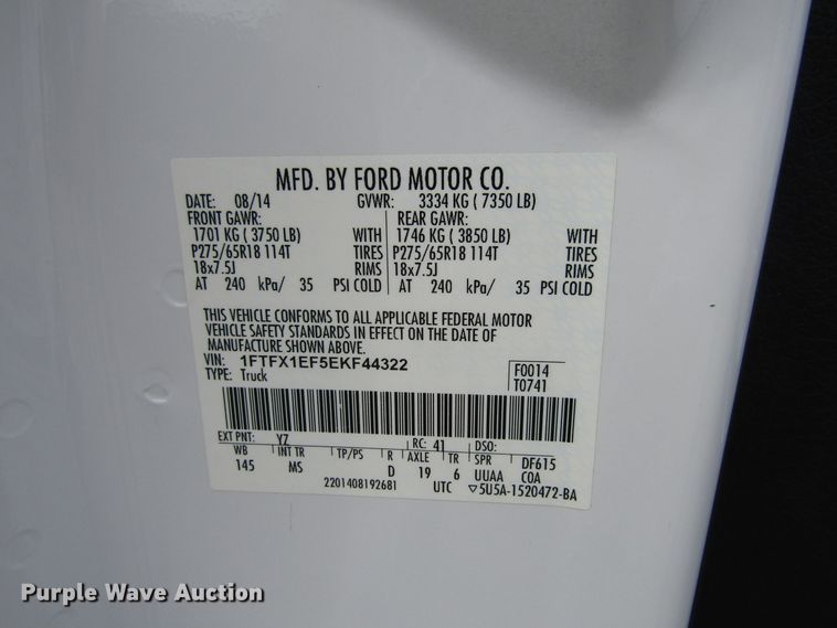 image for item FD9250 2014 Ford F150 SuperCab pickup truck