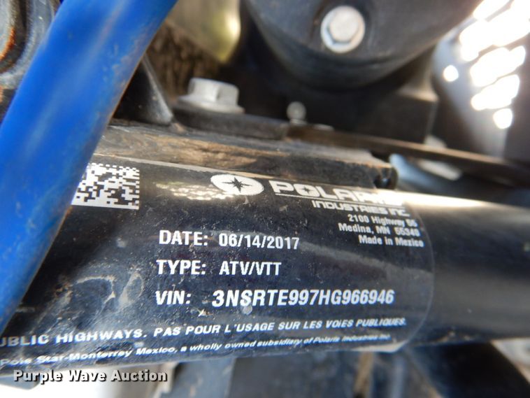 image for item FK9061 2017 Polaris Ranger XP1000 utility vehicle